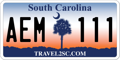SC license plate AEM111