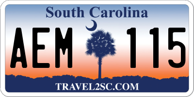 SC license plate AEM115