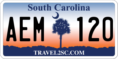 SC license plate AEM120