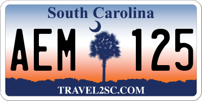 SC license plate AEM125