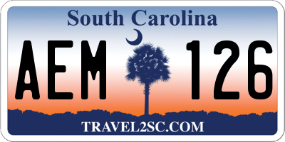 SC license plate AEM126