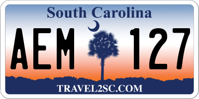 SC license plate AEM127