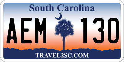 SC license plate AEM130