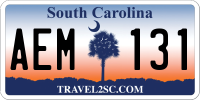 SC license plate AEM131