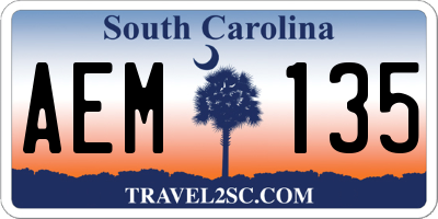 SC license plate AEM135