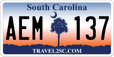 SC license plate AEM137