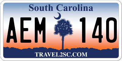 SC license plate AEM140