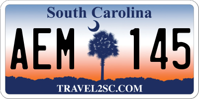 SC license plate AEM145
