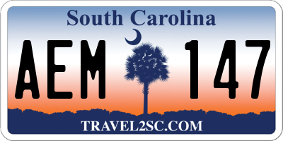 SC license plate AEM147