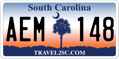 SC license plate AEM148