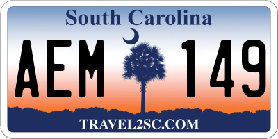 SC license plate AEM149