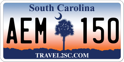 SC license plate AEM150