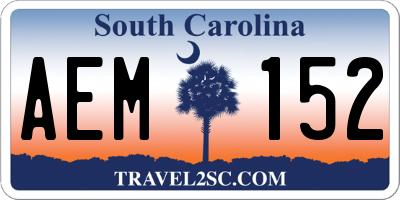 SC license plate AEM152
