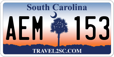 SC license plate AEM153
