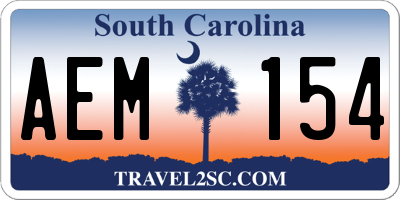 SC license plate AEM154