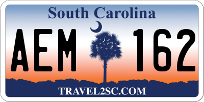 SC license plate AEM162