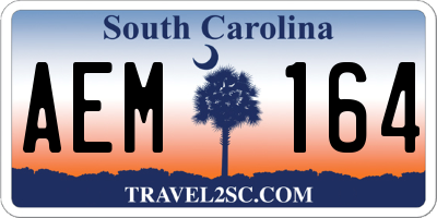 SC license plate AEM164
