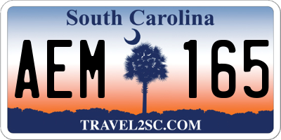 SC license plate AEM165