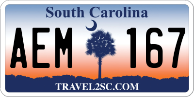 SC license plate AEM167