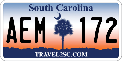 SC license plate AEM172