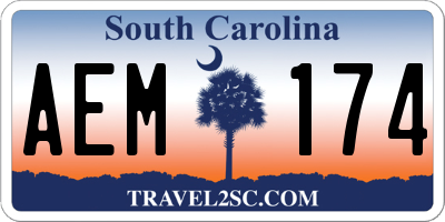 SC license plate AEM174