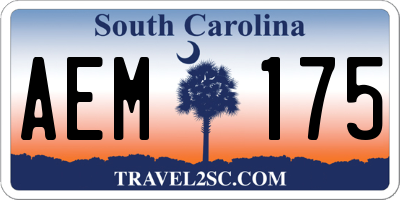 SC license plate AEM175