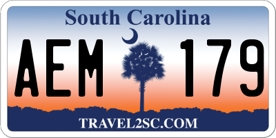 SC license plate AEM179