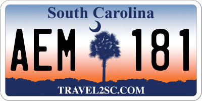 SC license plate AEM181