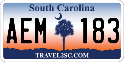 SC license plate AEM183