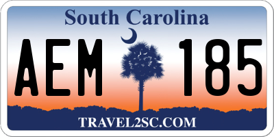 SC license plate AEM185