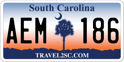SC license plate AEM186