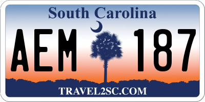 SC license plate AEM187