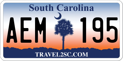 SC license plate AEM195