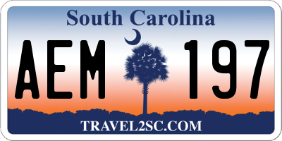 SC license plate AEM197