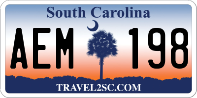 SC license plate AEM198