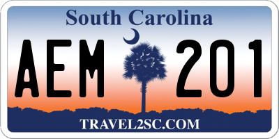 SC license plate AEM201