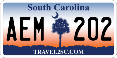 SC license plate AEM202