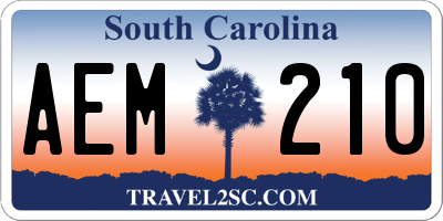 SC license plate AEM210