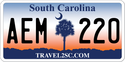 SC license plate AEM220