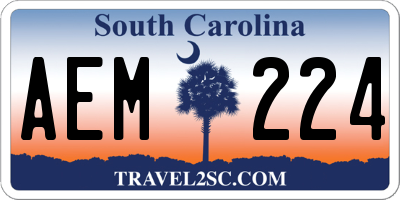 SC license plate AEM224