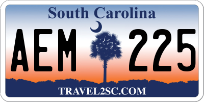 SC license plate AEM225