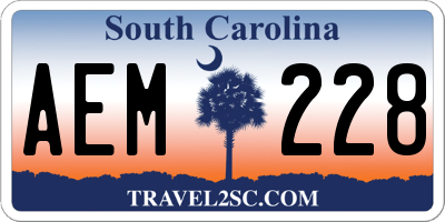 SC license plate AEM228