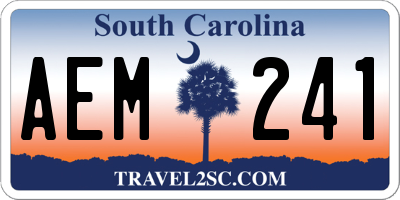 SC license plate AEM241