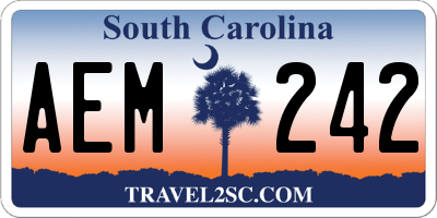 SC license plate AEM242