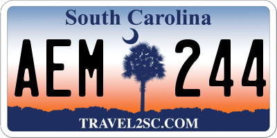 SC license plate AEM244