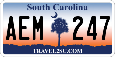 SC license plate AEM247