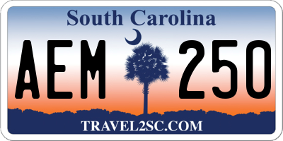 SC license plate AEM250