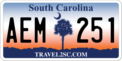 SC license plate AEM251