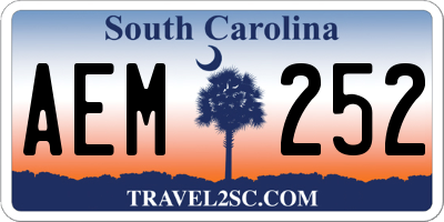 SC license plate AEM252