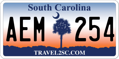 SC license plate AEM254